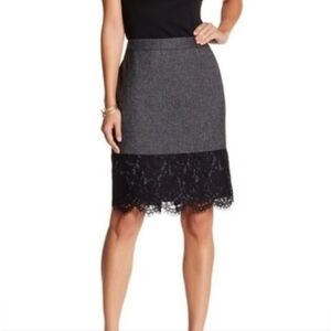 Size 8 Vince Camuto Grey With Black Lace Skirt